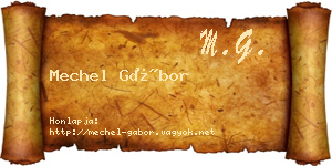 Mechel Gábor névjegykártya